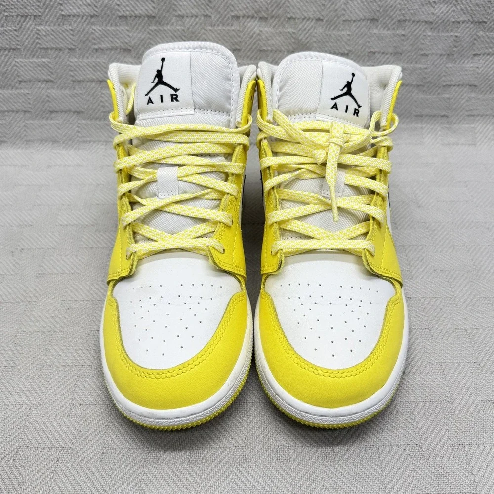 Nike Air Jordan 1 Mid SE GS Rose Patch‎ Dynamic Yellow Kids Size 4.5Y AV5174-700